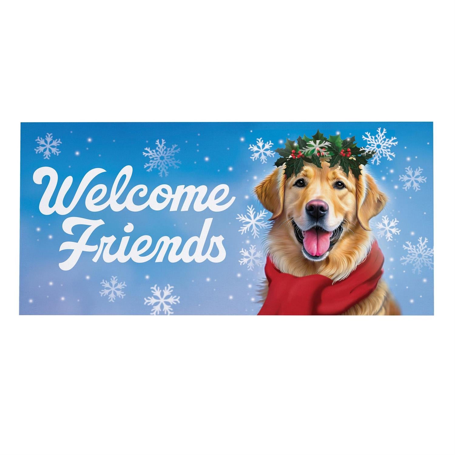 Happy Winter Golden Retriever Sassafras Switch Mat