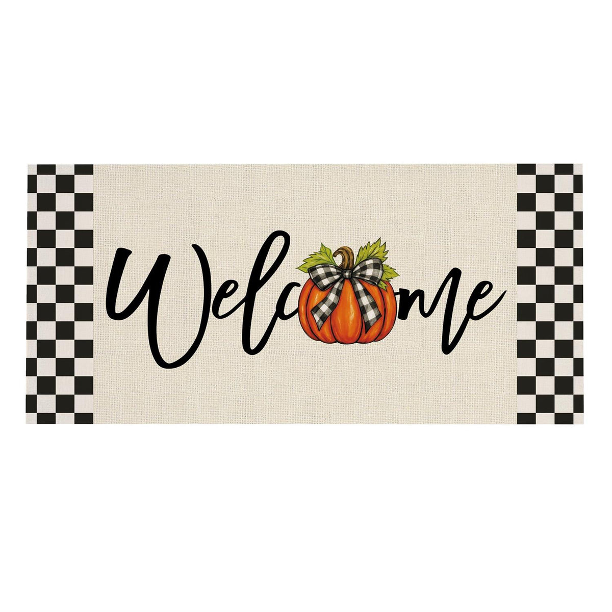Checkered Bow Pumpkin Sassafras Switch Mat