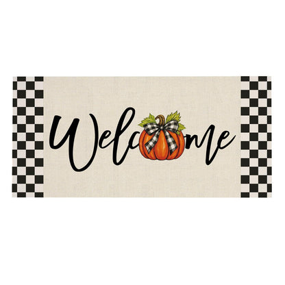 Checkered Bow Pumpkin Sassafras Switch Mat