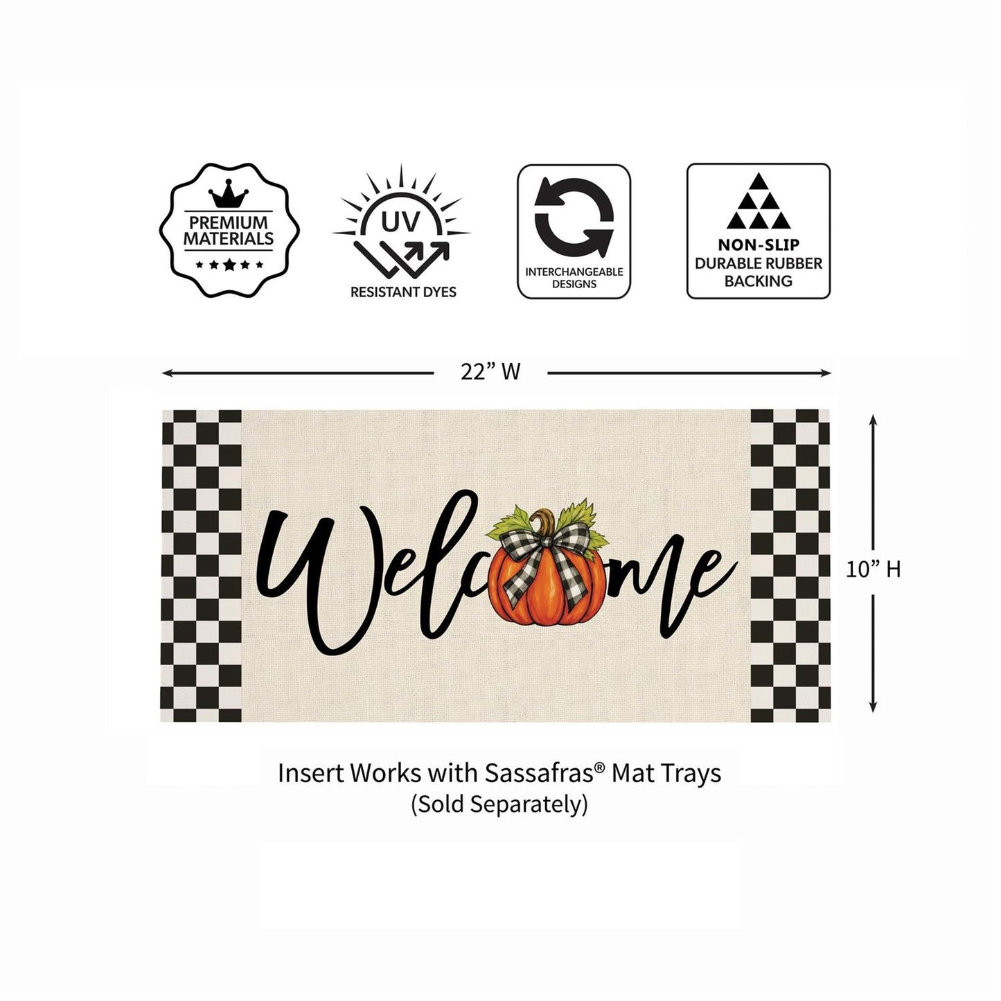 Checkered Bow Pumpkin Sassafras Switch Mat