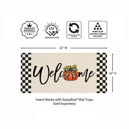 Checkered Bow Pumpkin Sassafras Switch Mat
