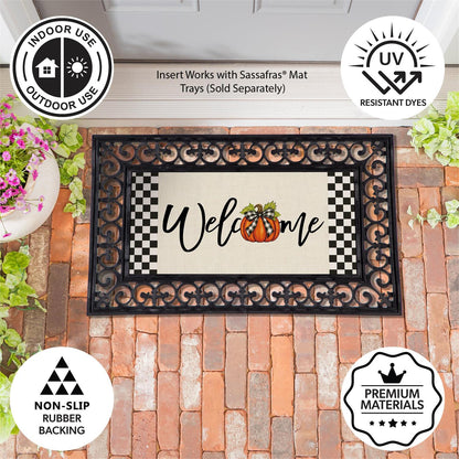 Checkered Bow Pumpkin Sassafras Switch Mat