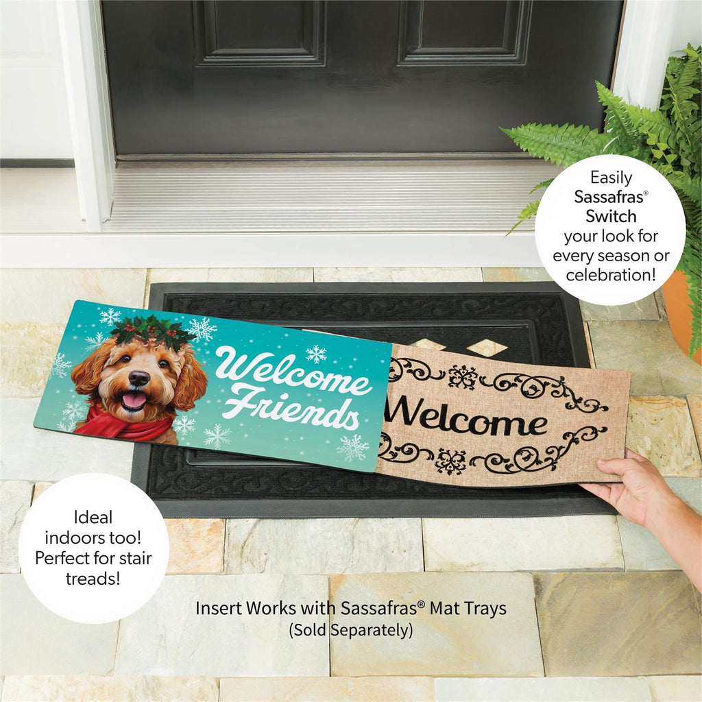 Happy Winter Goldendoodle Sassafras Switch Mat