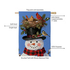 Snowman Bird Nest Suede Flag