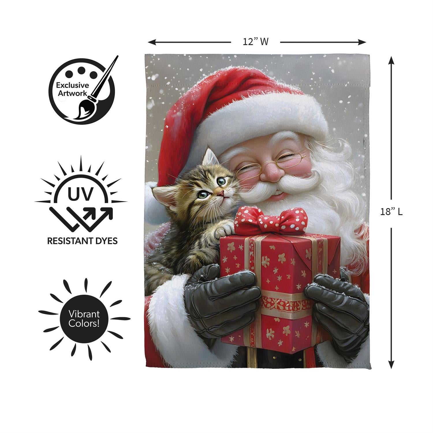 Purrfect Christmas Gift Suede Flag