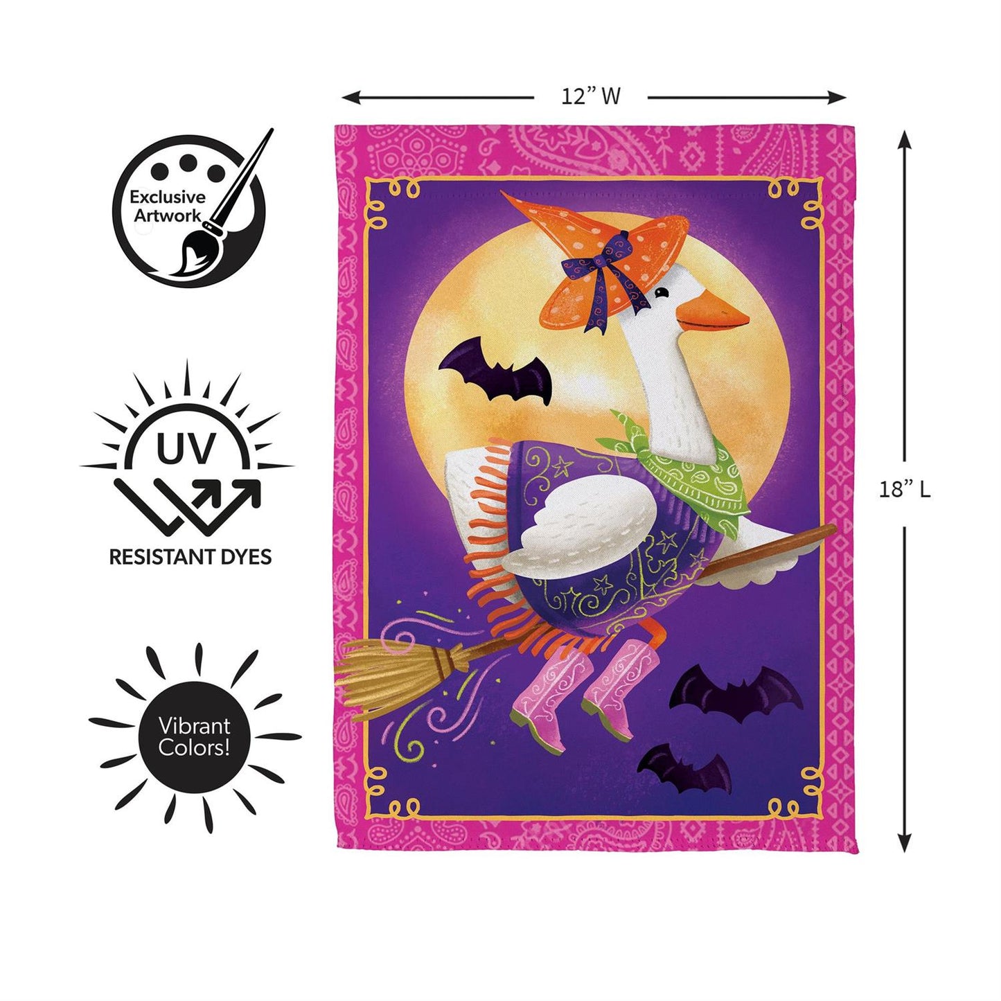 Witchy Goose Suede Flag