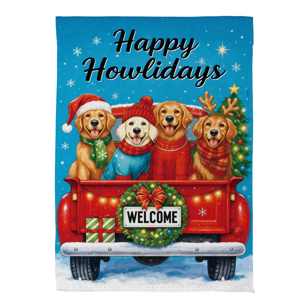 Happy Howlidays Suede Flag