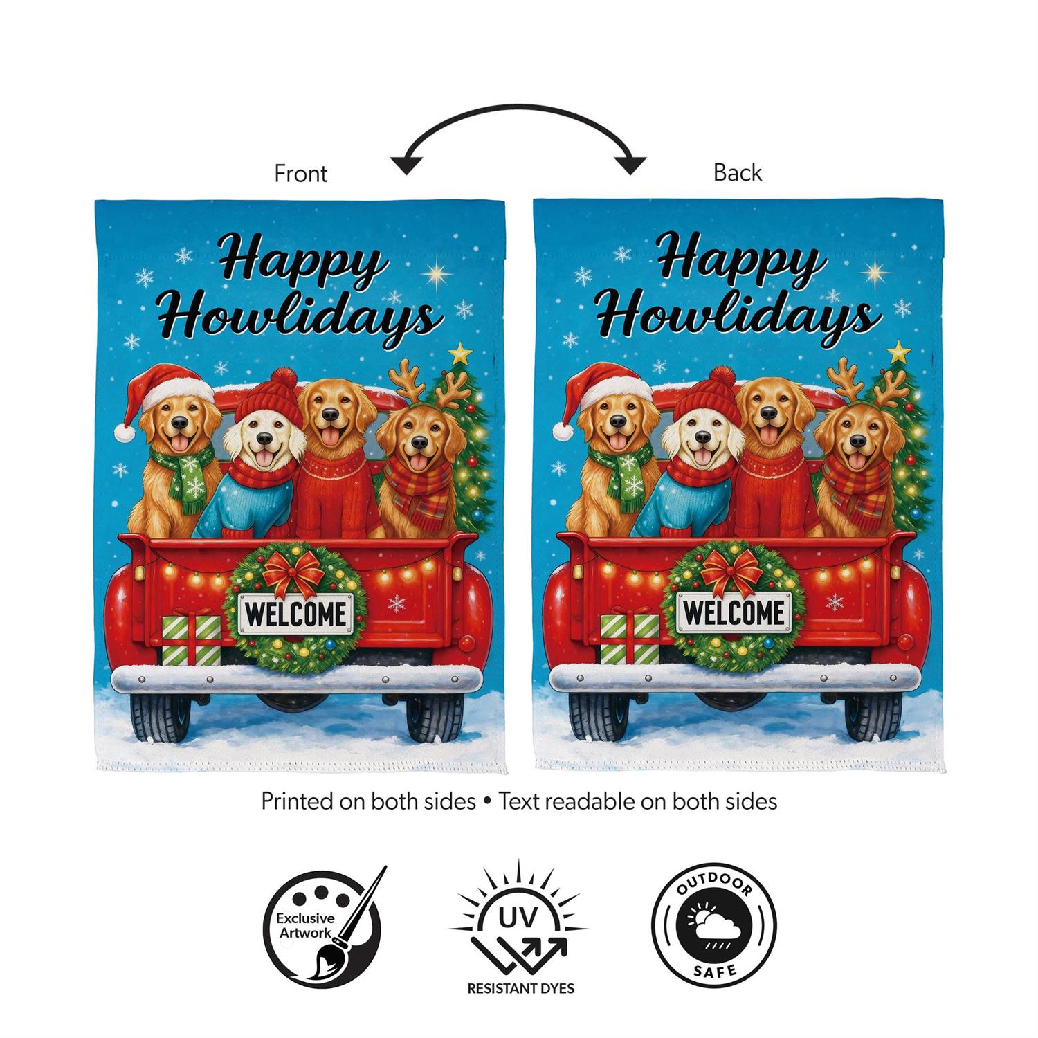 Happy Howlidays Suede Flag