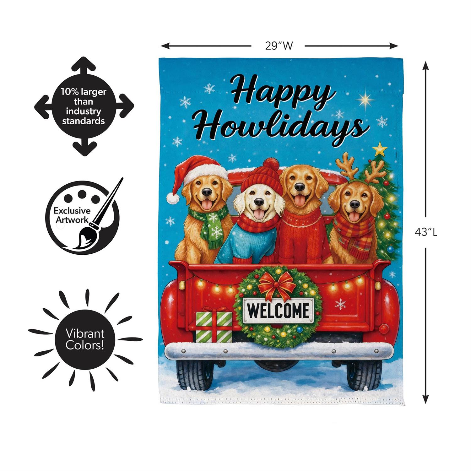 Happy Howlidays Suede Flag