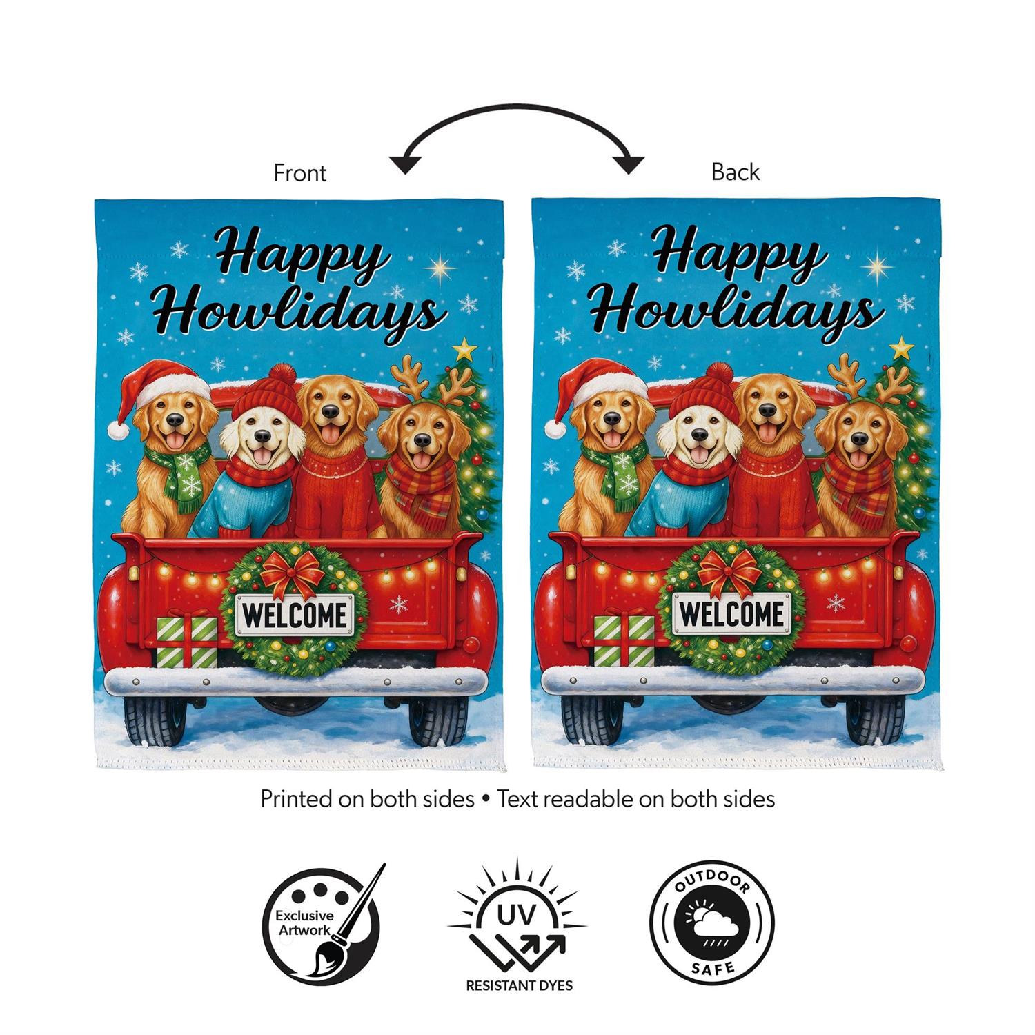 Happy Howlidays Suede Flag