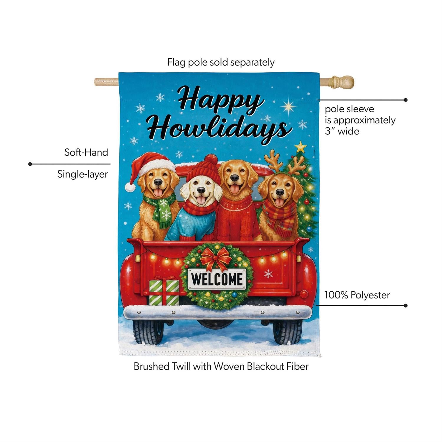 Happy Howlidays Suede Flag