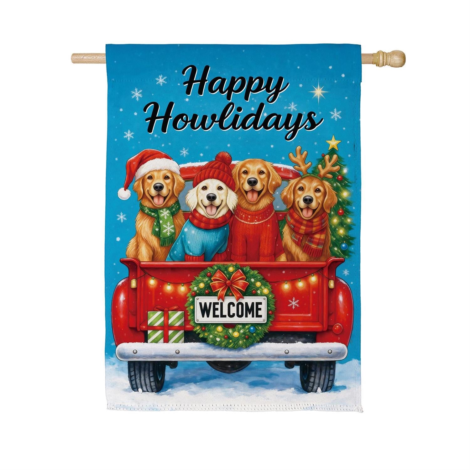 Happy Howlidays Suede Flag