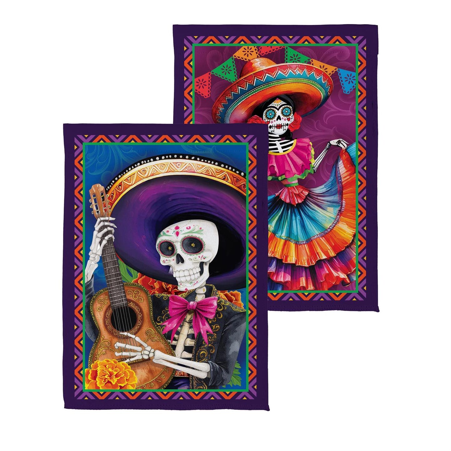 Day Of The Dead Suede Front Back Flag