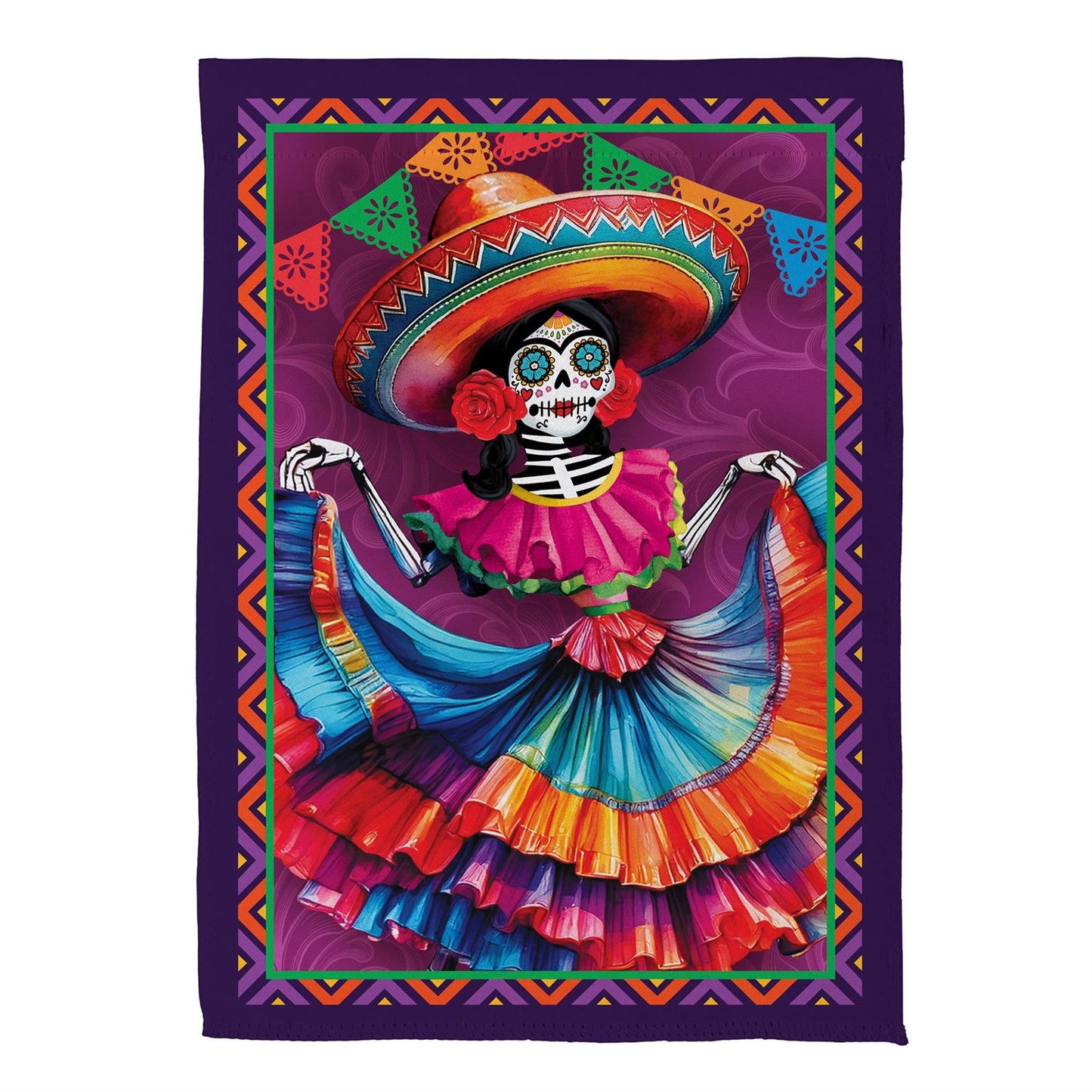 Day Of The Dead Suede Front Back Flag