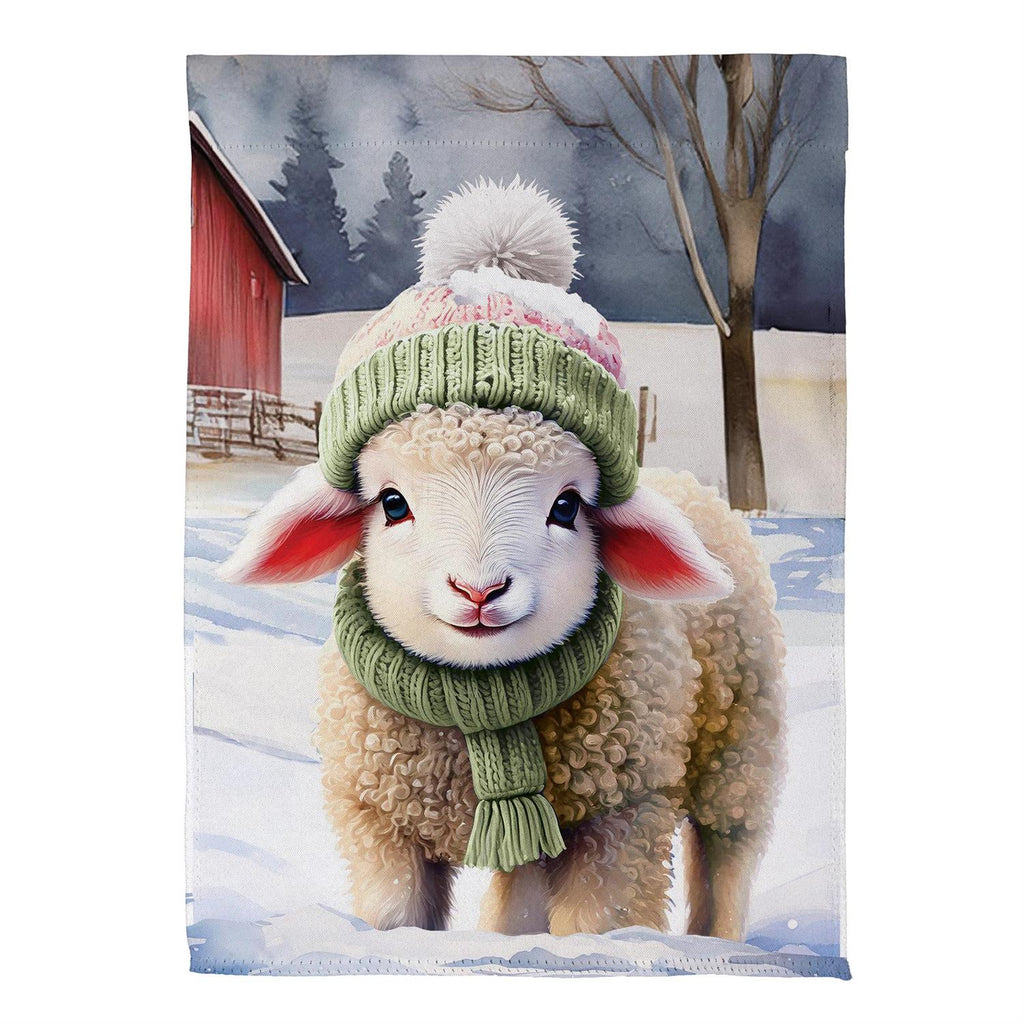 Holly Homestead Winter Lamb Suede Flag