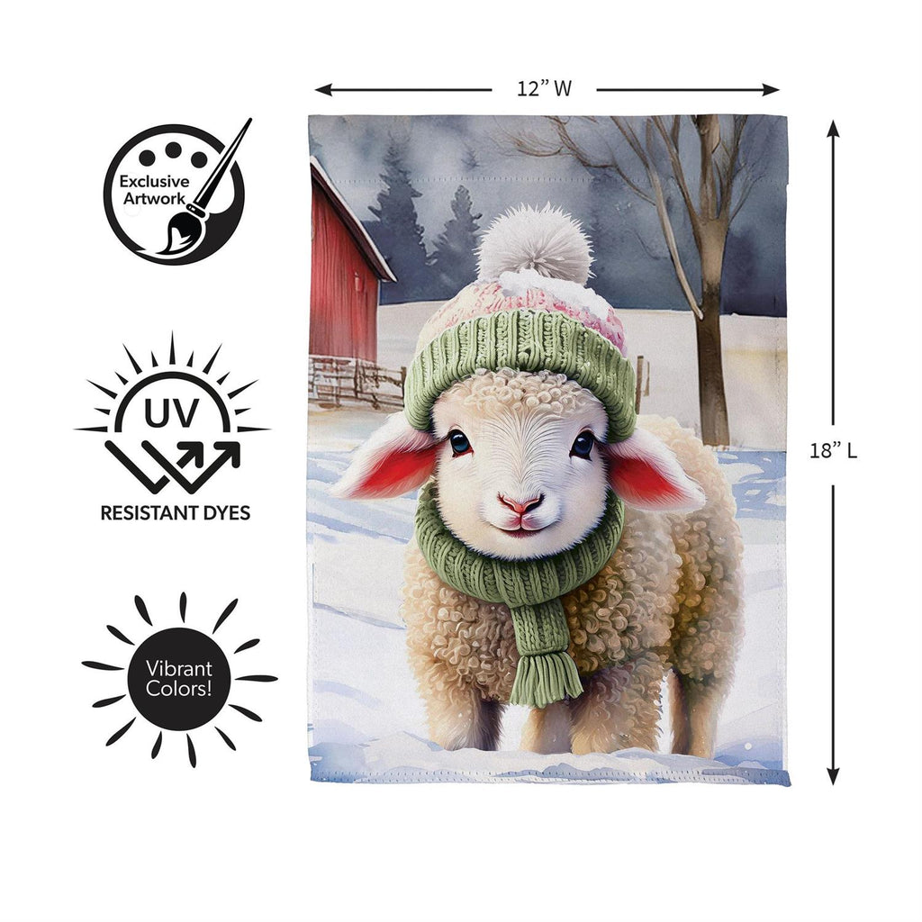 Holly Homestead Winter Lamb Suede Flag