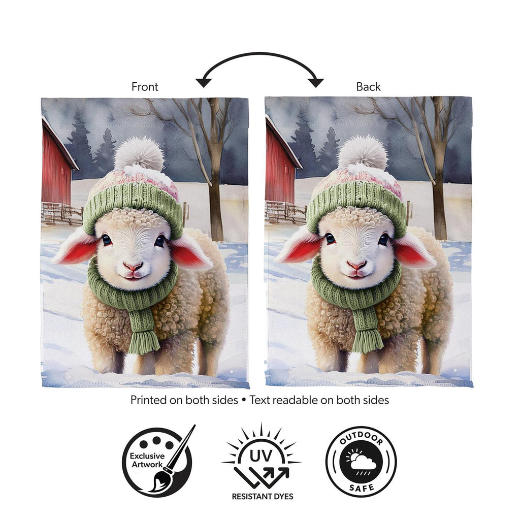 Holly Homestead Winter Lamb Suede Flag