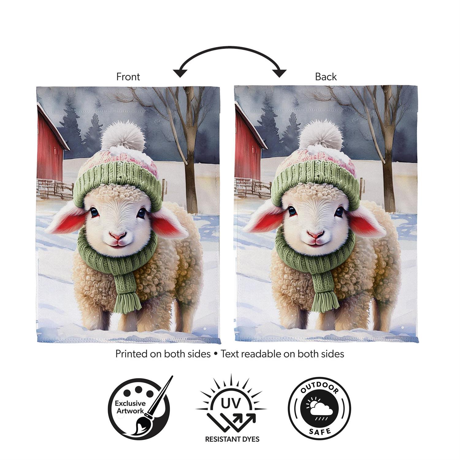 Holly Homestead Winter Lamb Suede Flag