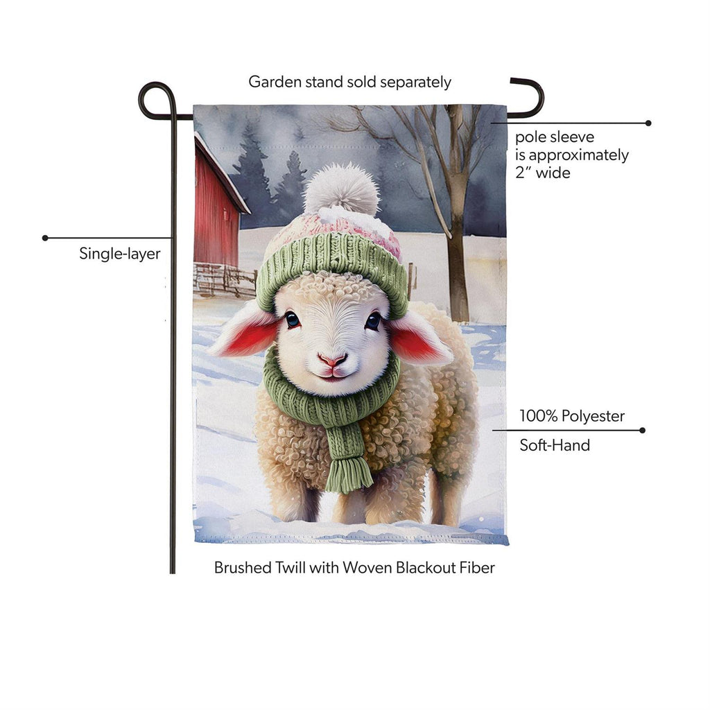 Holly Homestead Winter Lamb Suede Flag