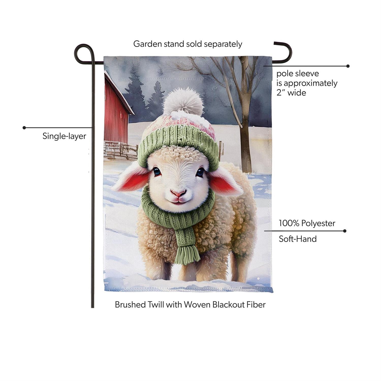 Holly Homestead Winter Lamb Suede Flag