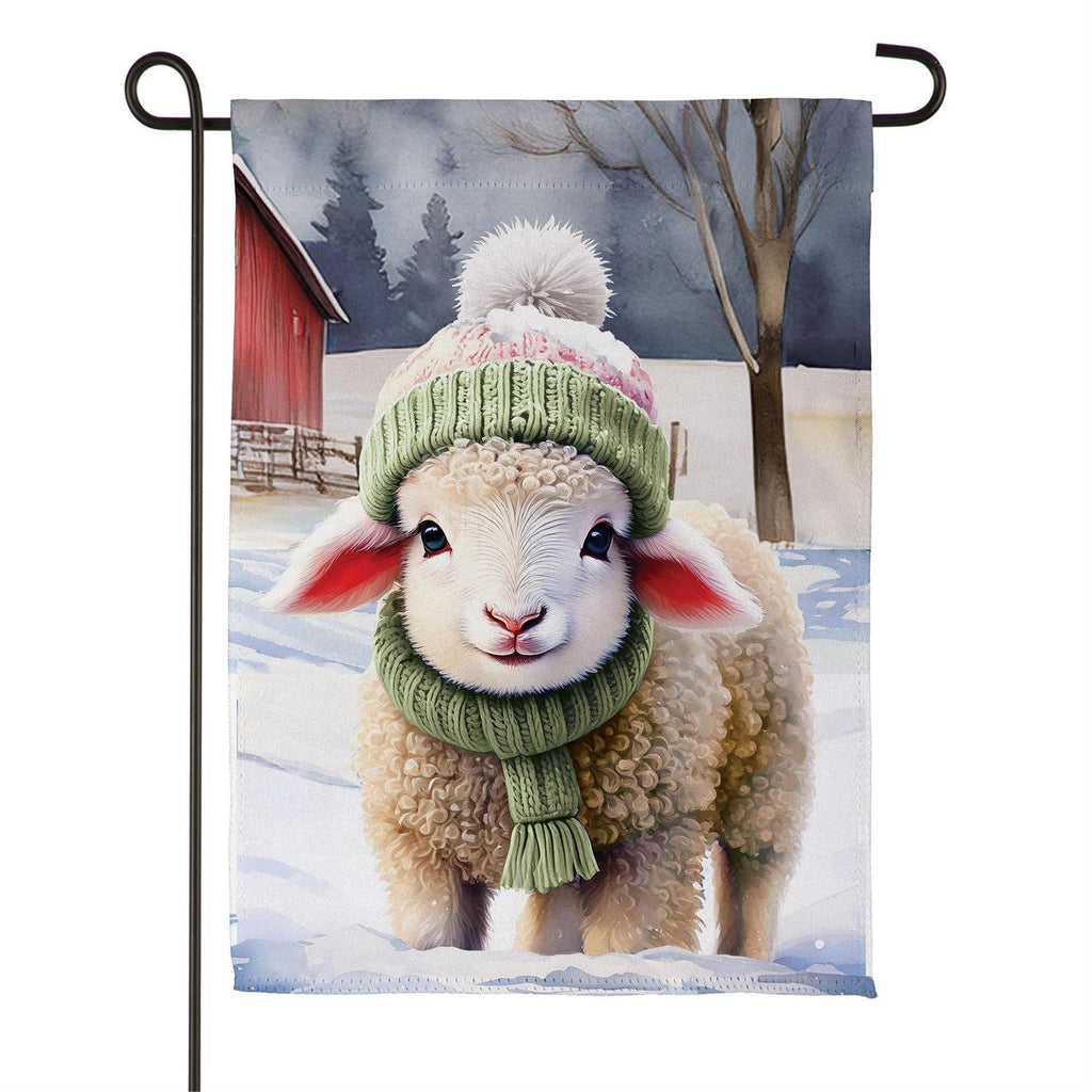 Holly Homestead Winter Lamb Suede Flag