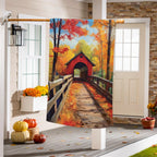 Lovely Covered Bridge Suede Flag