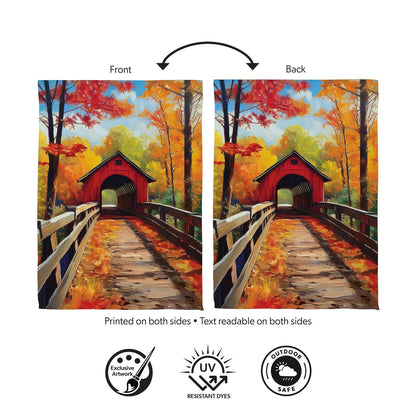 Lovely Covered Bridge Suede Flag