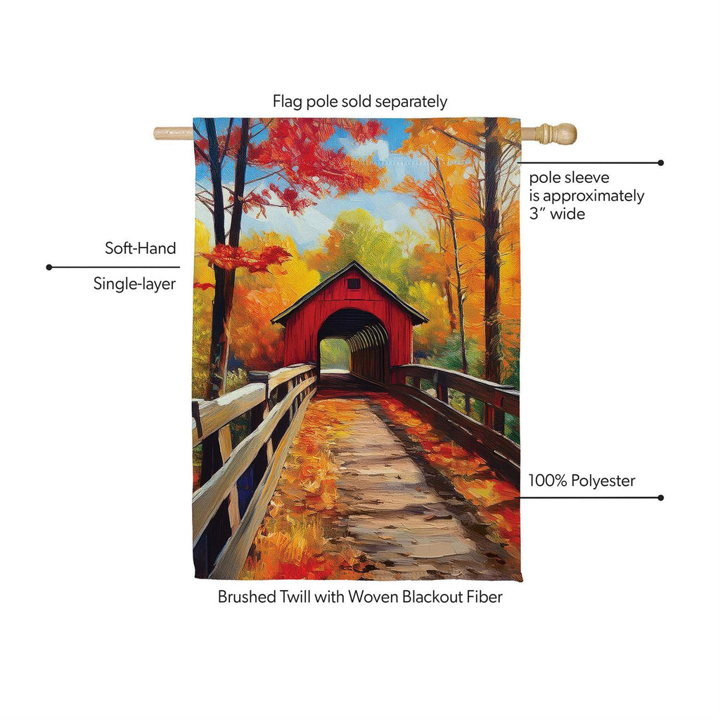 Lovely Covered Bridge Suede Flag
