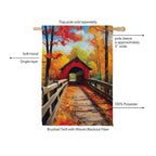 Lovely Covered Bridge Suede Flag