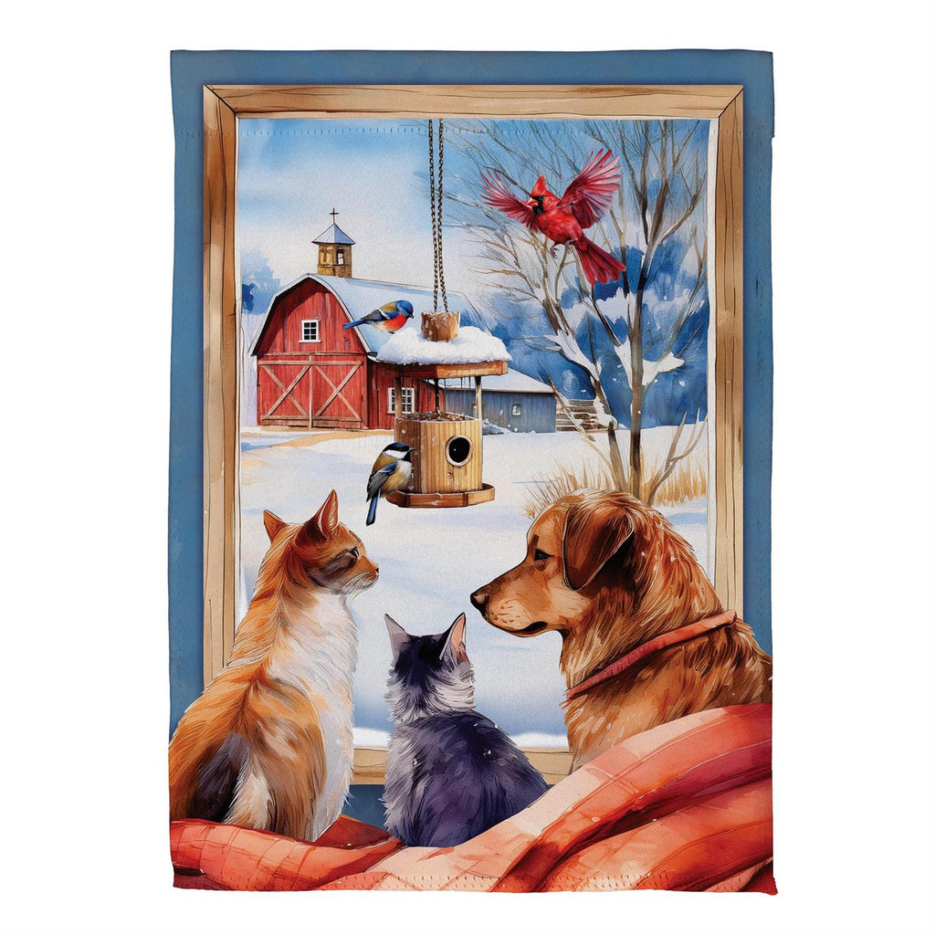 Winter Farmhouse Friends Suede Flag