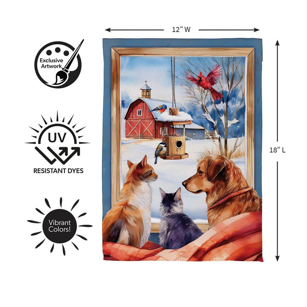 Winter Farmhouse Friends Suede Flag