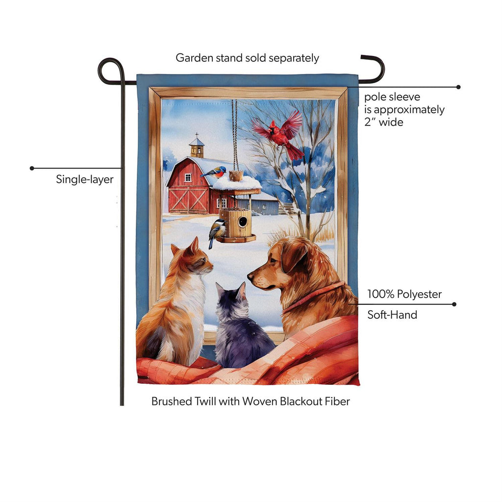 Winter Farmhouse Friends Suede Flag