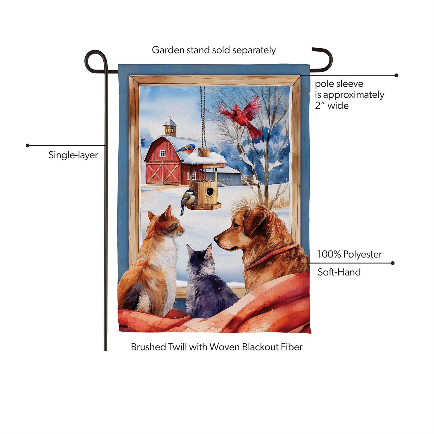 Winter Farmhouse Friends Suede Flag