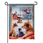 Winter Farmhouse Friends Suede Flag