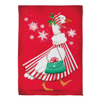 Prim Christmas Goose Suede Flag