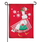 Prim Christmas Goose Suede Flag