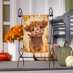 Frankie The Fall Highland Cow Suede Flag
