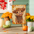 Frankie The Fall Highland Cow Suede Flag