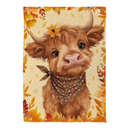 Frankie The Fall Highland Cow Suede Flag