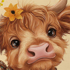 Frankie The Fall Highland Cow Suede Flag