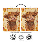 Frankie The Fall Highland Cow Suede Flag