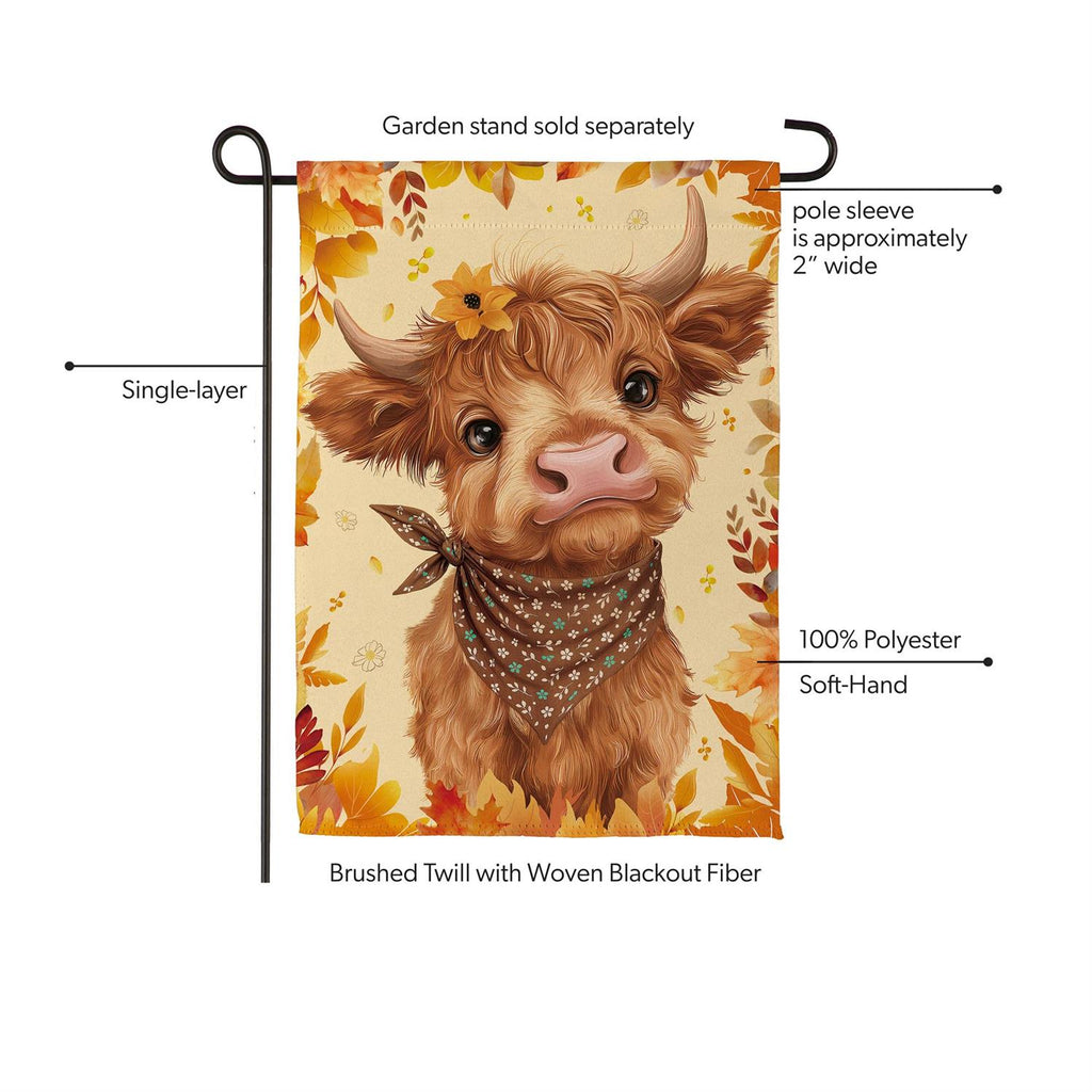 Frankie The Fall Highland Cow Suede Flag