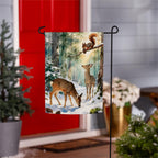 Winter Forest Friends Suede Flag