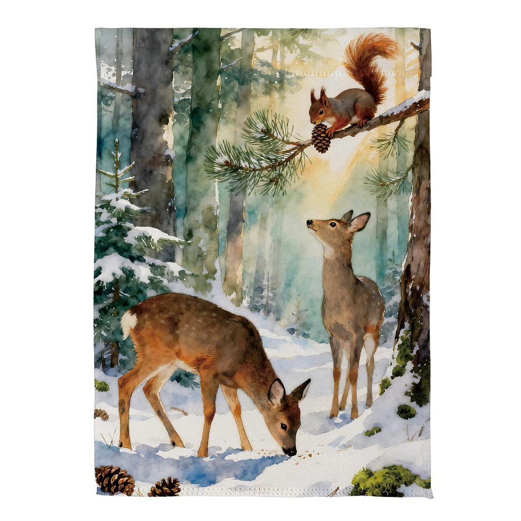 Winter Forest Friends Suede Flag