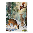 Winter Forest Friends Suede Flag