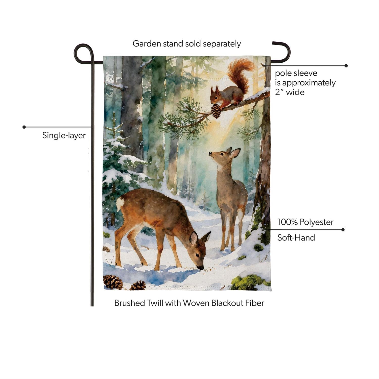 Winter Forest Friends Suede Flag