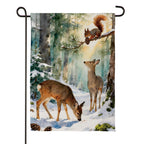 Winter Forest Friends Suede Flag