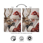 Santa Comforting Reindeer Suede Flag