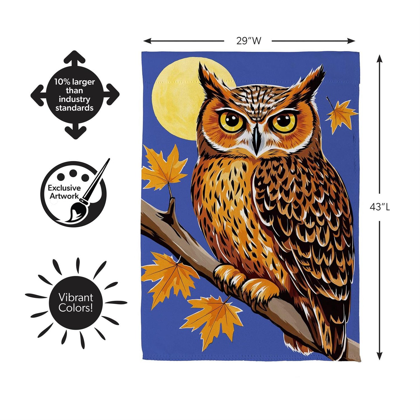 Moonlight Owl Suede Flag