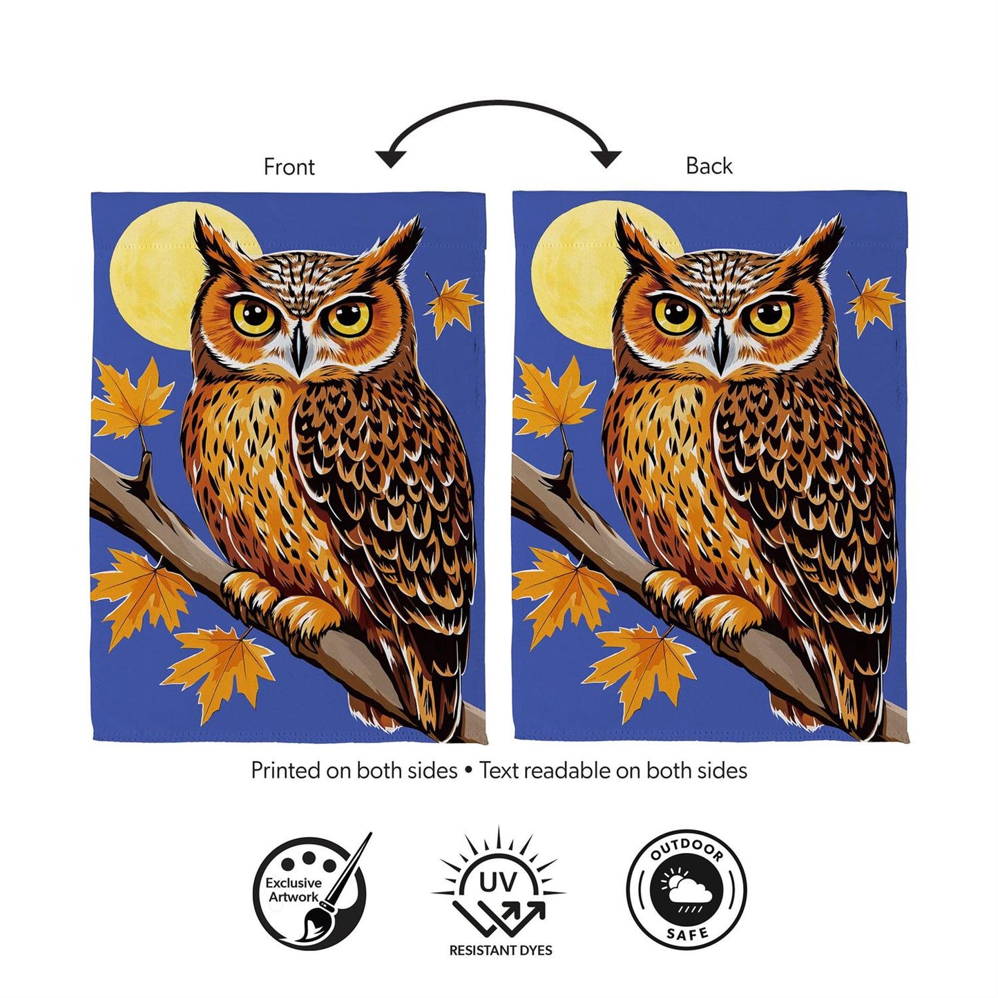 Moonlight Owl Suede Flag